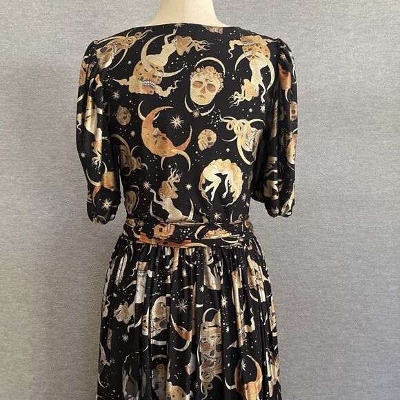 Black Milk Octobers Moon Maxi Dress Size L Whimsigoth Celestial Witchy Astrology - Picture 8 of 14